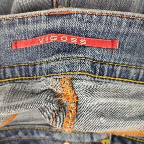 Vigoss Womens Cotton Blend 5 Pocket Blue Capri Jeans Style C1817J Size 11 - Picture 9 of 12